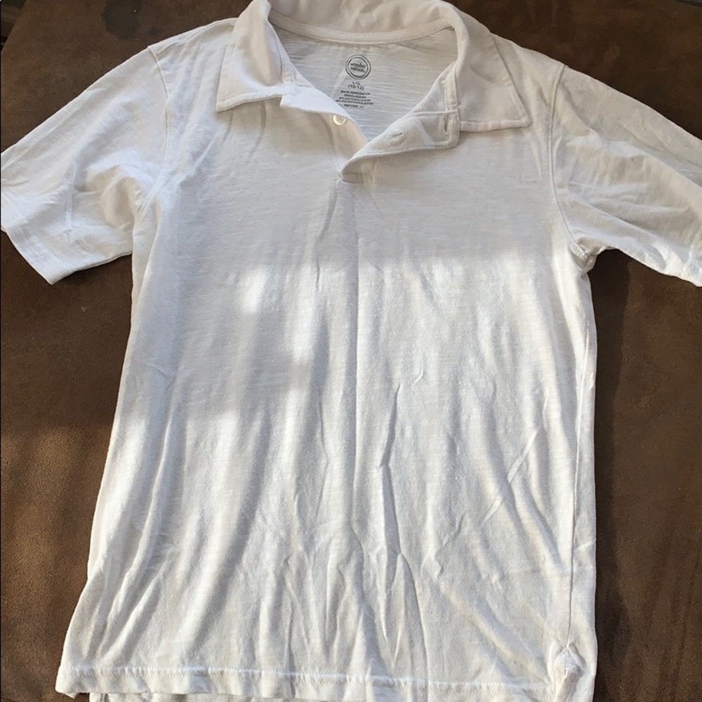 Plain white polo tee